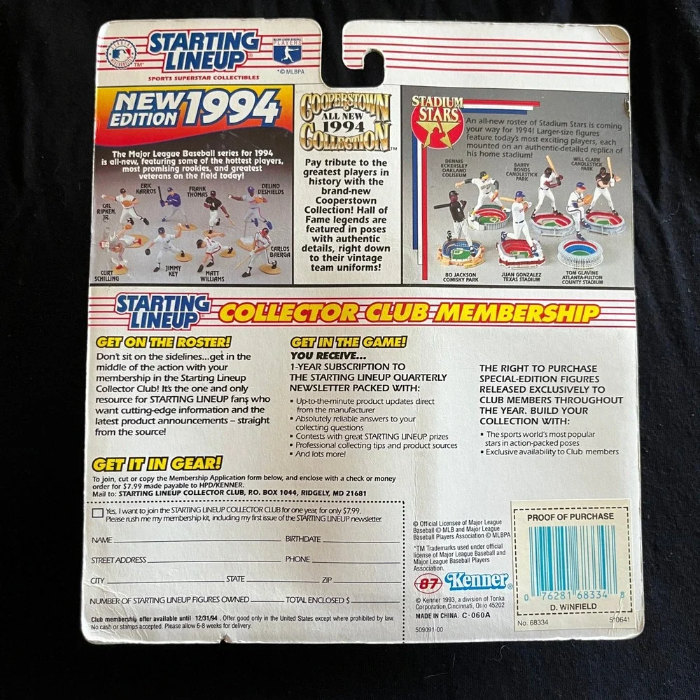 1994 Starting Lineup Dave Winfield Minnesota Twins Kenner Figure New Edition